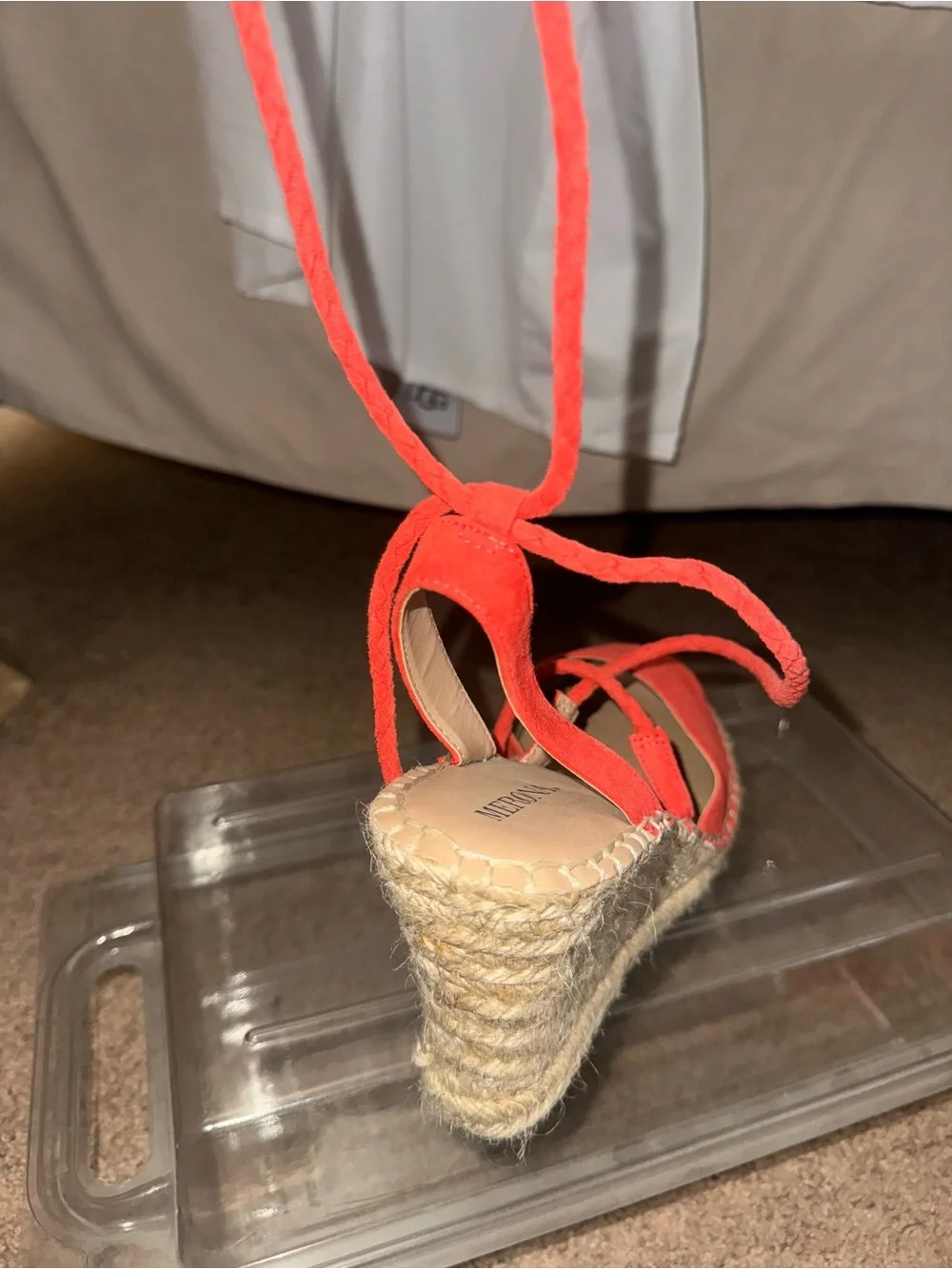 Merona Red Lace-Up Espadrille Sandals